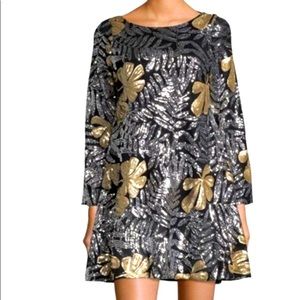 BADGLEY Mischka sequined raven dress NWT
